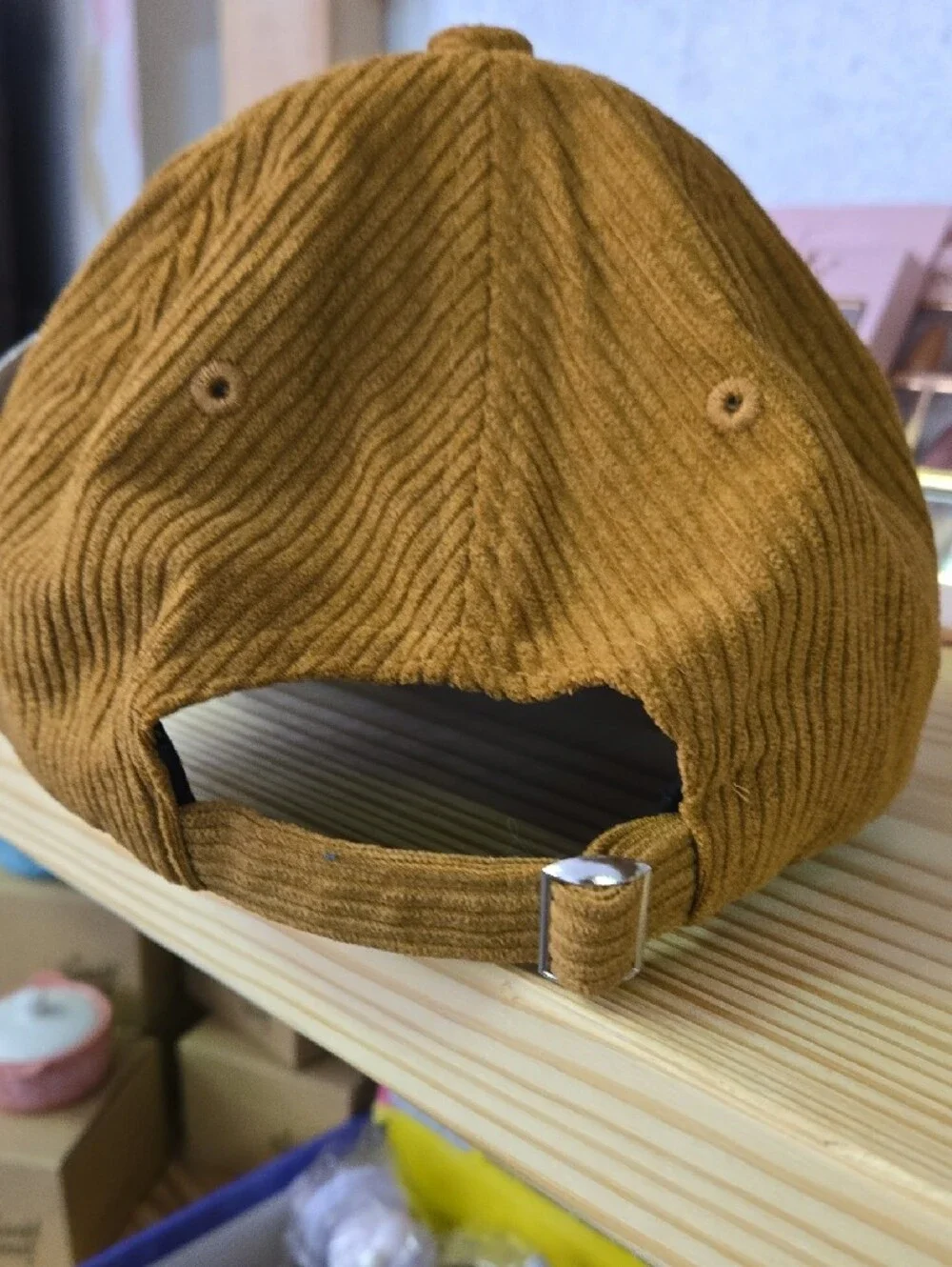 Homebody Embroidered Corduroy Baseball Cap - Brown